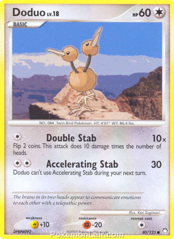 2007 Pokemon Trading Card Game Diamond and Pearl Mysterious Treasures Set – 80 Doduo