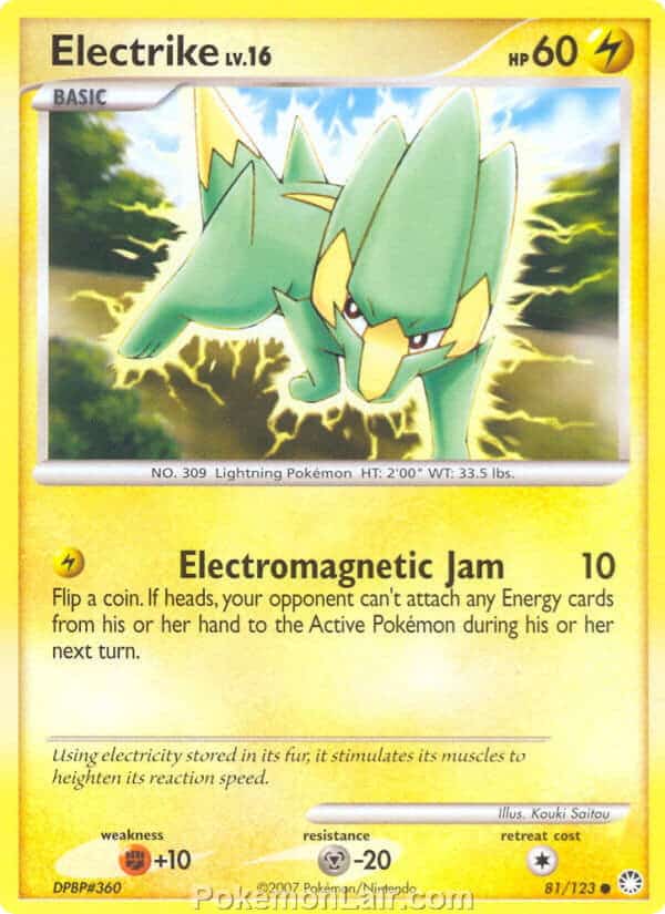 2007 Pokemon Trading Card Game Diamond and Pearl Mysterious Treasures Set – 81 Electrike