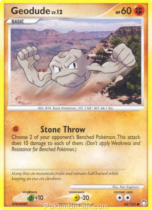 2007 Pokemon Trading Card Game Diamond and Pearl Mysterious Treasures Set – 84 Geodude