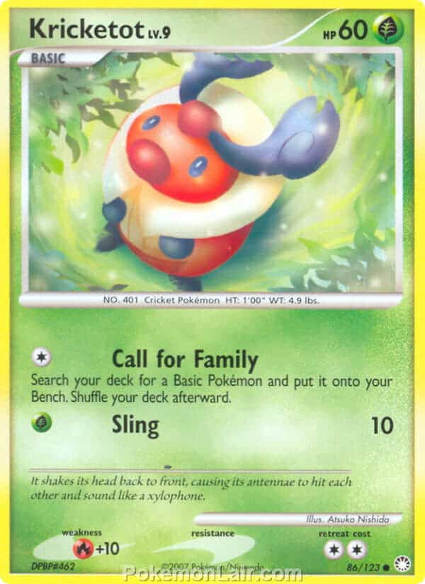 2007 Pokemon Trading Card Game Diamond and Pearl Mysterious Treasures Set – 86 Lricketot