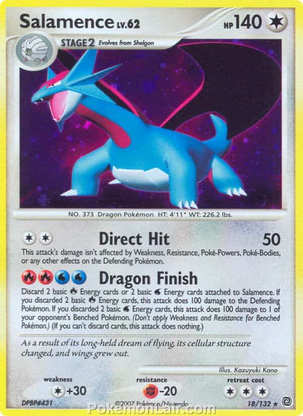 2007 Pokemon Trading Card Game Diamond and Pearl Secret Wonders Price List – 18 Salamence