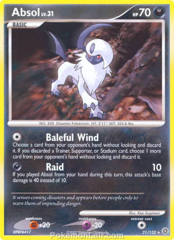 2007 Pokemon Trading Card Game Diamond and Pearl Secret Wonders Price List – 21 Absol