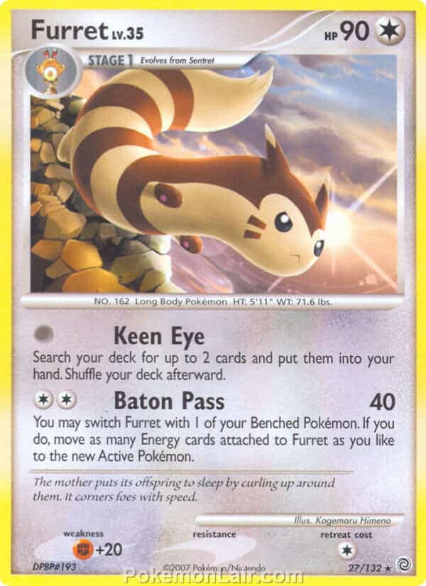 2007 Pokemon Trading Card Game Diamond and Pearl Secret Wonders Price List – 27 Furret