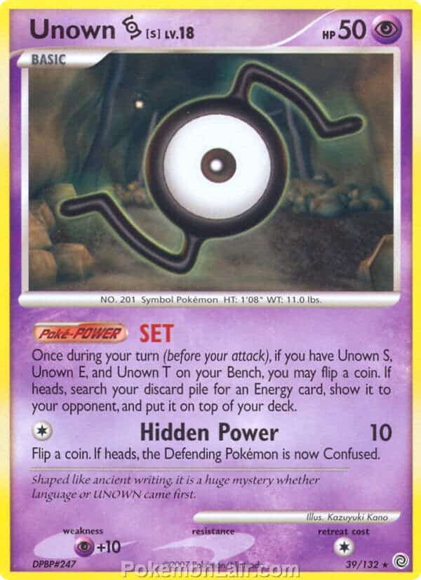 2007 Pokemon Trading Card Game Diamond and Pearl Secret Wonders Price List – 39 Unown S