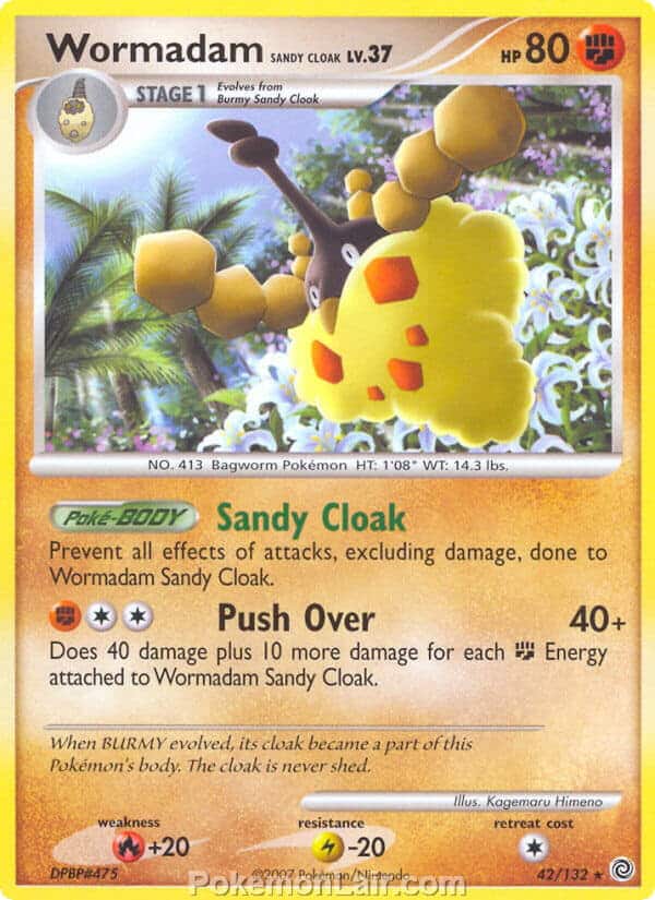 2007 Pokemon Trading Card Game Diamond and Pearl Secret Wonders Price List – 42 Wormadam Sandy Cloak