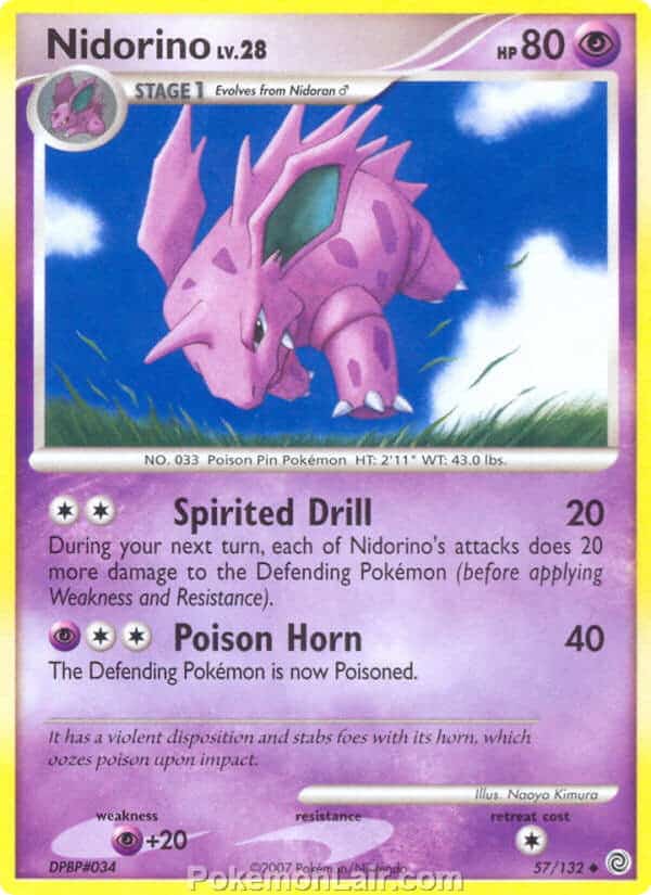 2007 Pokemon Trading Card Game Diamond and Pearl Secret Wonders Price List – 57 Nidorino