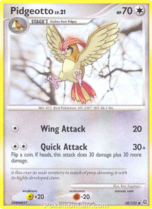 2007 Pokemon Trading Card Game Diamond and Pearl Secret Wonders Price List – 58 Pidgeotto