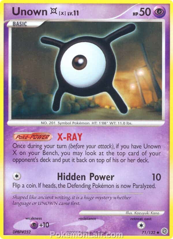 2007 Pokemon Trading Card Game Diamond and Pearl Secret Wonders Price List – 71 Unown X