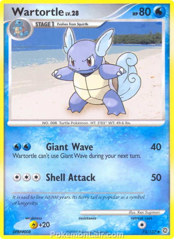 2007 Pokemon Trading Card Game Diamond and Pearl Secret Wonders Price List – 75 Wartortle