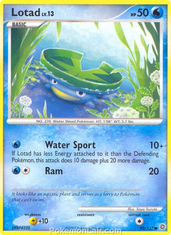 2007 Pokemon Trading Card Game Diamond and Pearl Secret Wonders Price List – 92 Lotad