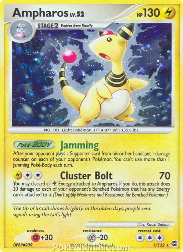 2007 Pokemon Trading Card Game Diamond and Pearl Secret Wonders Set – 1 Ampharos