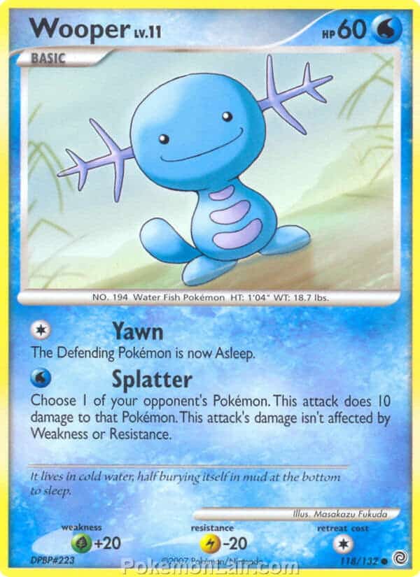 2007 Pokemon Trading Card Game Diamond and Pearl Secret Wonders Set – 118 Wooper