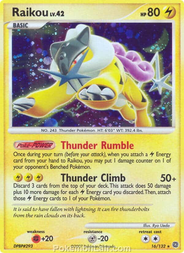 2007 Pokemon Trading Card Game Diamond and Pearl Secret Wonders Set – 16 Raikou