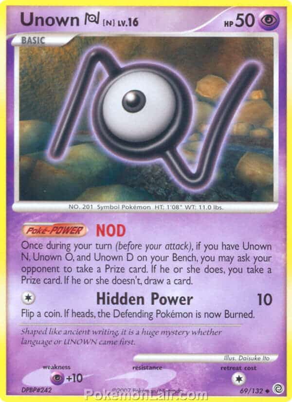 2007 Pokemon Trading Card Game Diamond and Pearl Secret Wonders Set – 69 Unown N