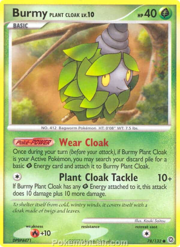 2007 Pokemon Trading Card Game Diamond and Pearl Secret Wonders Set – 78 Burmy Plant Cloak