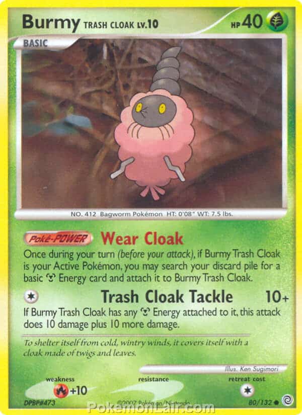 2007 Pokemon Trading Card Game Diamond and Pearl Secret Wonders Set – 80 Burmy Trash Cloak