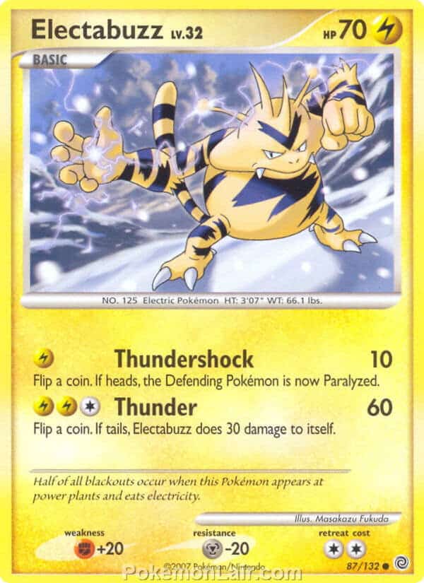 2007 Pokemon Trading Card Game Diamond and Pearl Secret Wonders Set – 87 Electabuzz