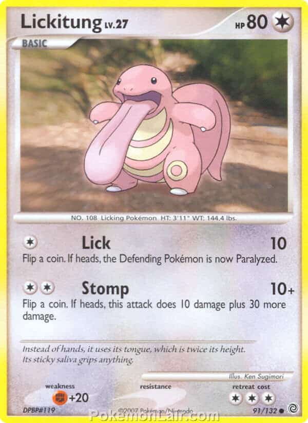 2007 Pokemon Trading Card Game Diamond and Pearl Secret Wonders Set – 91 Lickitung