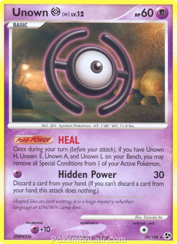 2008 Pokemon Trading Card Game Diamond and Pearl Great Encounters Price List – 29 Unown H