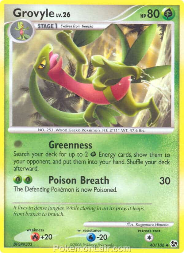2008 Pokemon Trading Card Game Diamond and Pearl Great Encounters Price List – 40 Grovyle