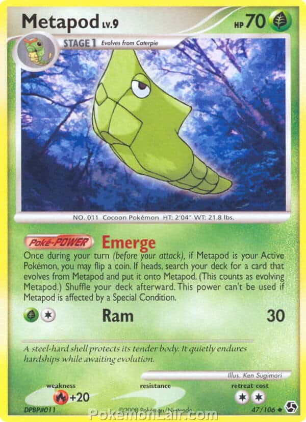 2008 Pokemon Trading Card Game Diamond and Pearl Great Encounters Price List – 47 Metapod