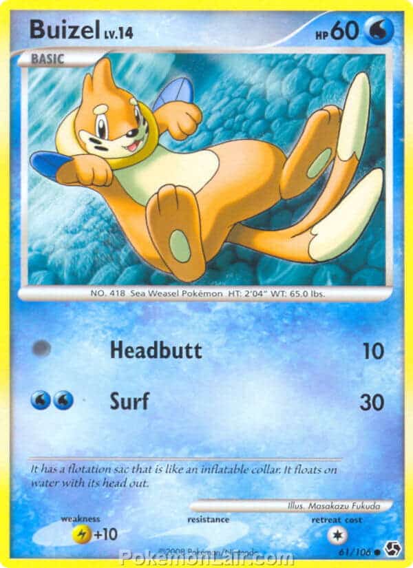2008 Pokemon Trading Card Game Diamond and Pearl Great Encounters Price List – 61 Buizel