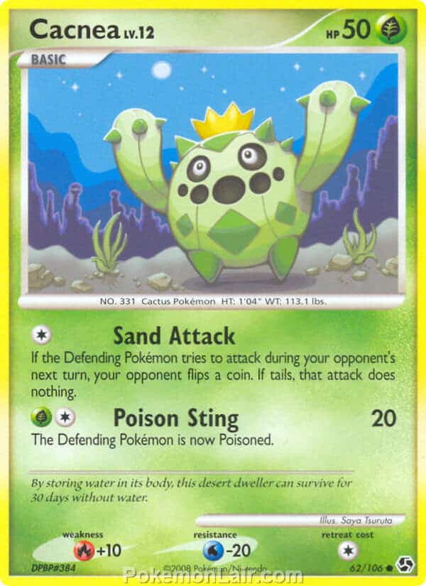 2008 Pokemon Trading Card Game Diamond and Pearl Great Encounters Price List – 62 Cacnea