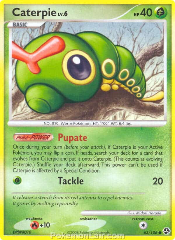 2008 Pokemon Trading Card Game Diamond and Pearl Great Encounters Price List – 63 Caterpie