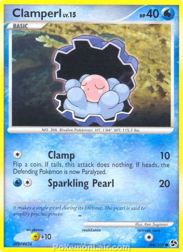 2008 Pokemon Trading Card Game Diamond and Pearl Great Encounters Price List – 64 Clamperl