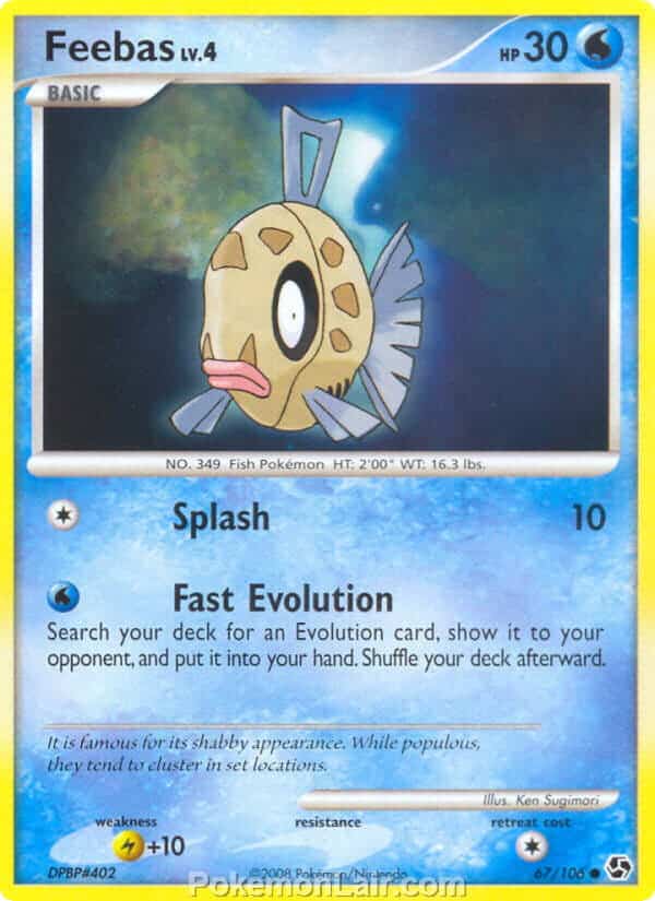 2008 Pokemon Trading Card Game Diamond and Pearl Great Encounters Price List – 67 Feebas