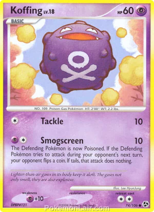 2008 Pokemon Trading Card Game Diamond and Pearl Great Encounters Price List – 74 Koffing