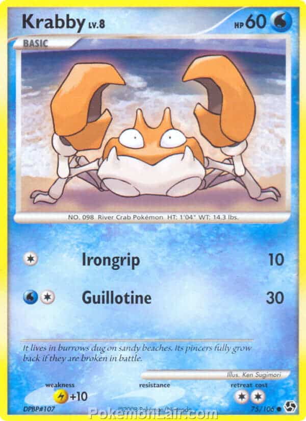 2008 Pokemon Trading Card Game Diamond and Pearl Great Encounters Price List – 75 Krabby