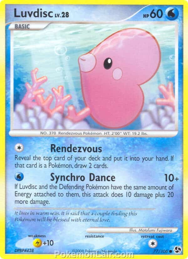 2008 Pokemon Trading Card Game Diamond and Pearl Great Encounters Price List – 77 Luvdisc