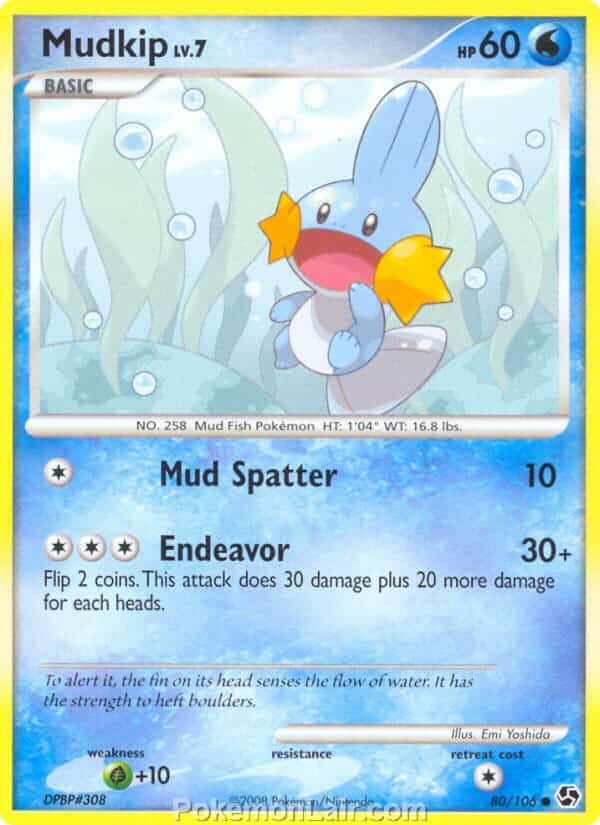 2008 Pokemon Trading Card Game Diamond and Pearl Great Encounters Price List – 80 Mudkip