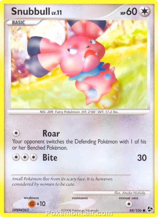 2008 Pokemon Trading Card Game Diamond and Pearl Great Encounters Price List – 84 Snubbull