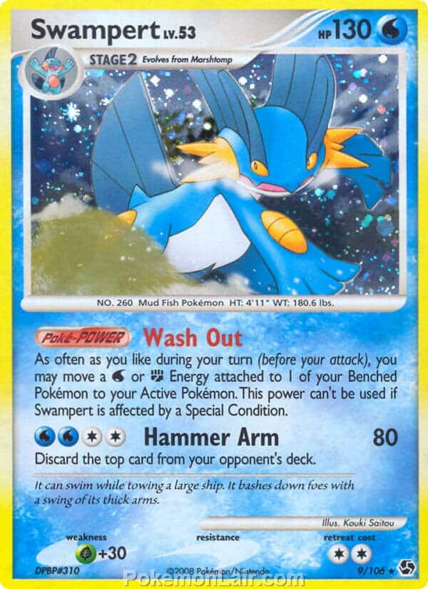 2008 Pokemon Trading Card Game Diamond and Pearl Great Encounters Price List – 9 Swampert