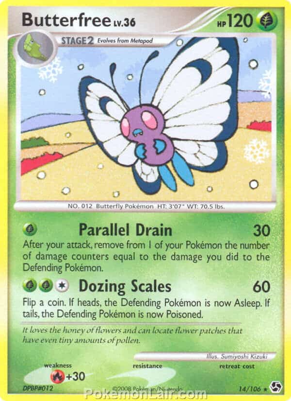 2008 Pokemon Trading Card Game Diamond and Pearl Great Encounters Set – 14 Butterfree