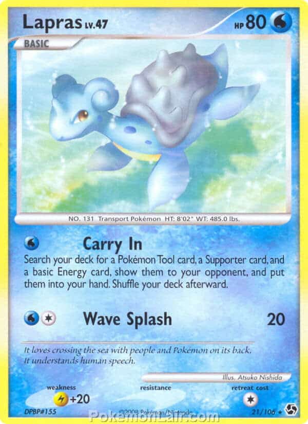 2008 Pokemon Trading Card Game Diamond and Pearl Great Encounters Set – 21 Lapras