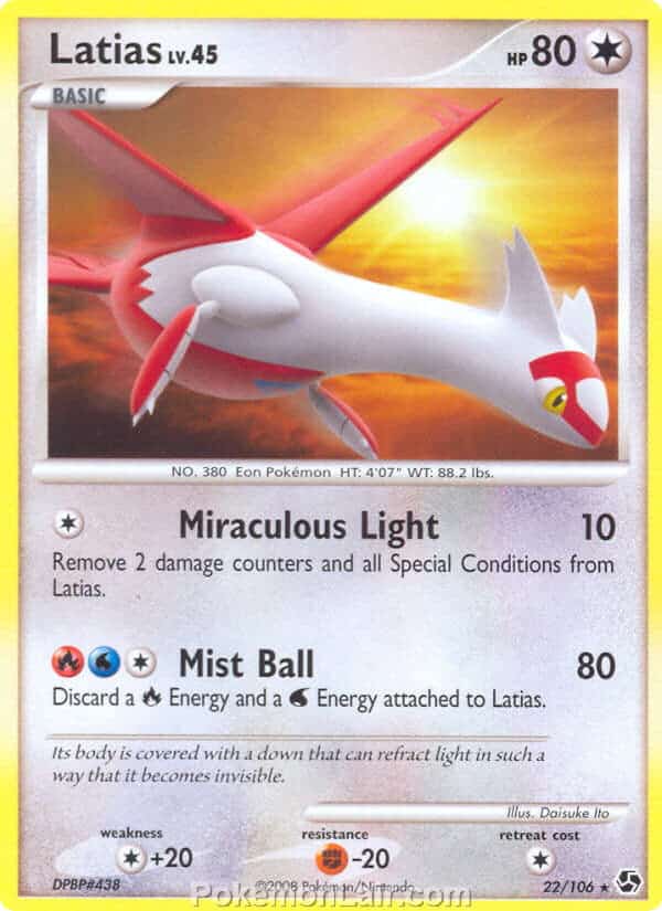 2008 Pokemon Trading Card Game Diamond and Pearl Great Encounters Set – 22 Latias