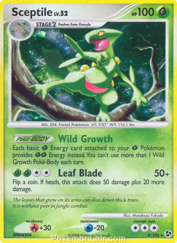 2008 Pokemon Trading Card Game Diamond and Pearl Great Encounters Set – 8 Sceptile