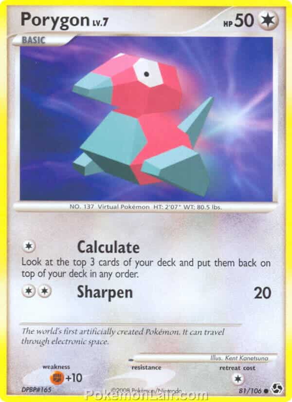 2008 Pokemon Trading Card Game Diamond and Pearl Great Encounters Set – 81 Porygon