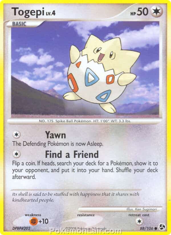 2008 Pokemon Trading Card Game Diamond and Pearl Great Encounters Set – 88 Togepi