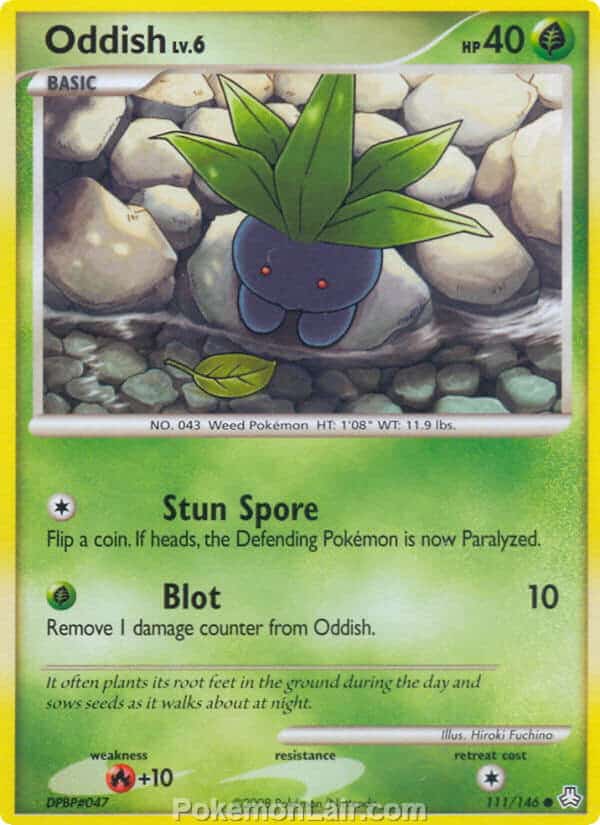 2008 Pokemon Trading Card Game Diamond and Pearl Legends Awakened Price List – 111 Oddish