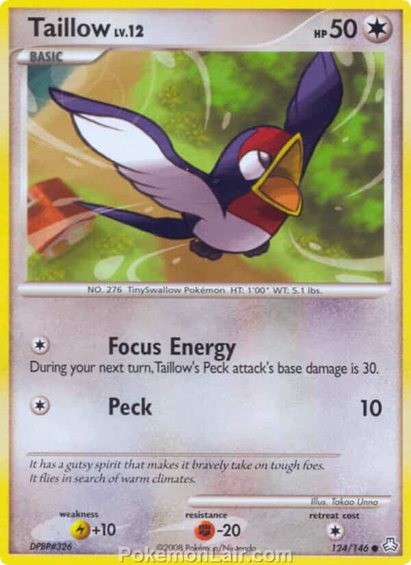 2008 Pokemon Trading Card Game Diamond and Pearl Legends Awakened Price List – 124 Taillow
