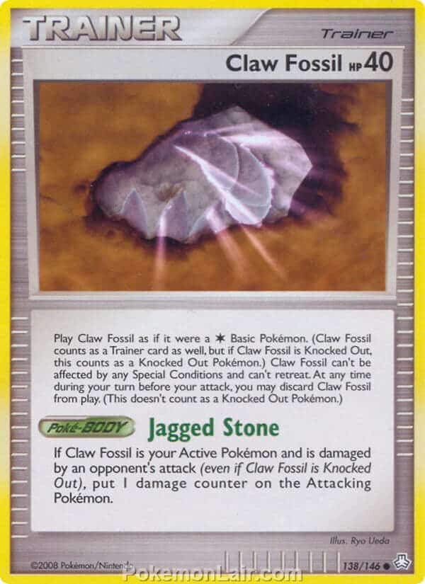 2008 Pokemon Trading Card Game Diamond and Pearl Legends Awakened Price List – 138 Claw Fossil