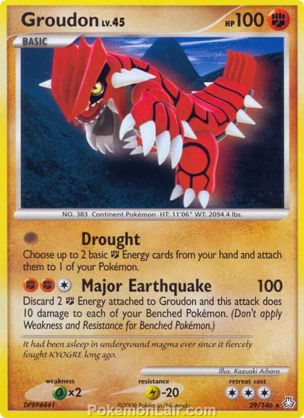 2008 Pokemon Trading Card Game Diamond and Pearl Legends Awakened Price List – 29 Groudon