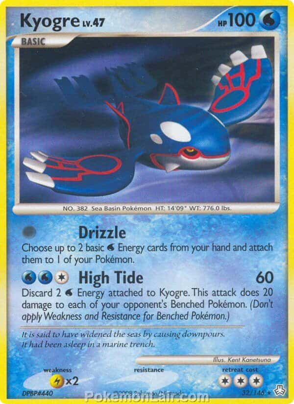 2008 Pokemon Trading Card Game Diamond and Pearl Legends Awakened Price List – 32 Kyogre