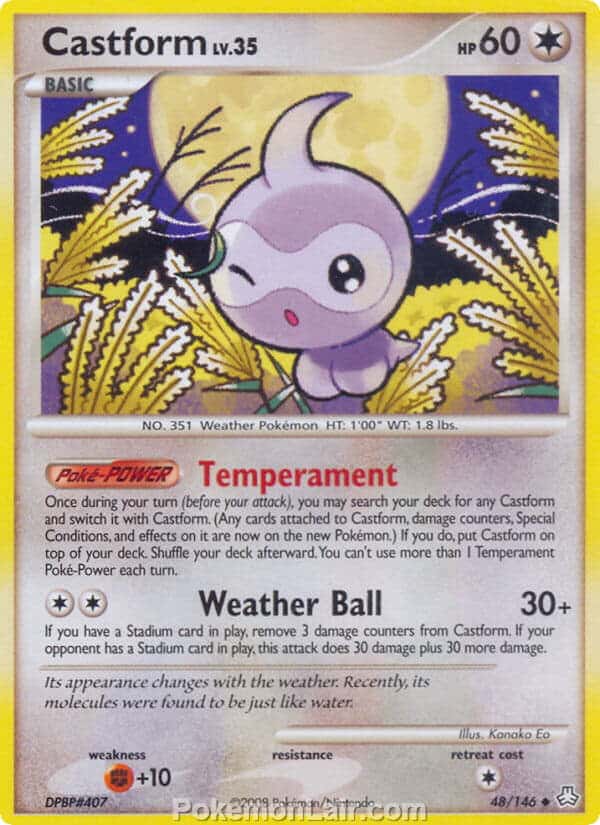 2008 Pokemon Trading Card Game Diamond and Pearl Legends Awakened Price List – 48 Castform