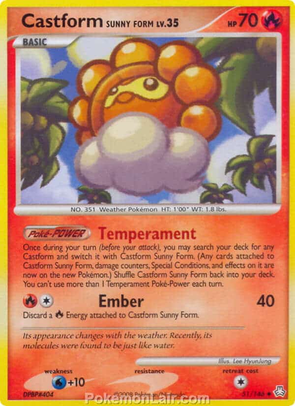 2008 Pokemon Trading Card Game Diamond and Pearl Legends Awakened Price List – 51 Castform Sunny Form