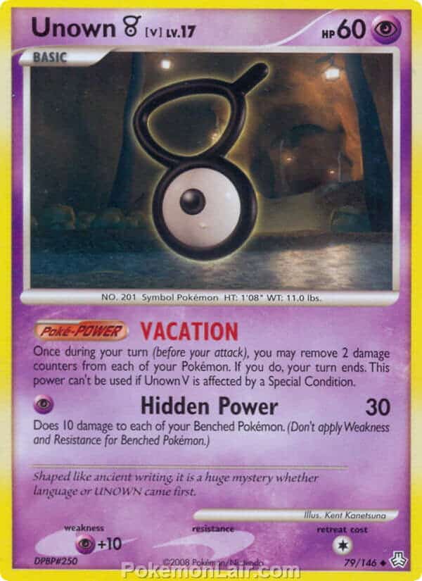 2008 Pokemon Trading Card Game Diamond and Pearl Legends Awakened Price List – 79 Unown V